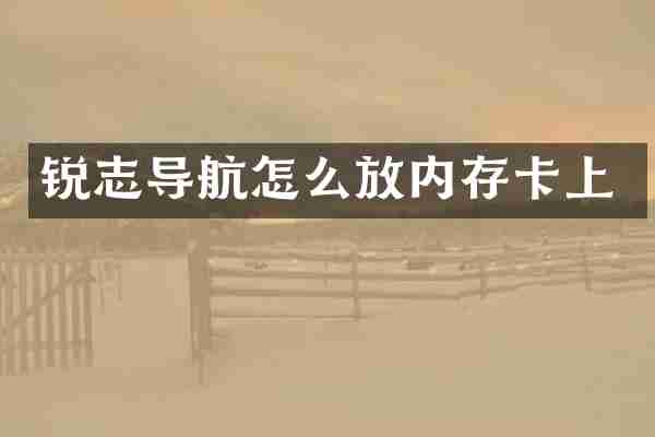 锐志导航怎么放内存卡上