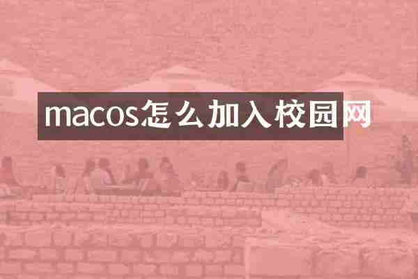 macos怎么加入校园网