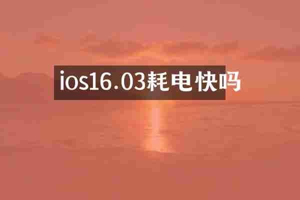 ios16.03耗电快吗
