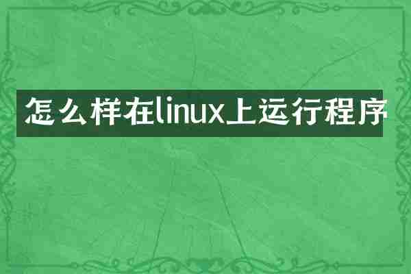 怎么样在linux上运行程序