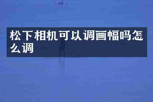 松下相机可以调画幅吗怎么调