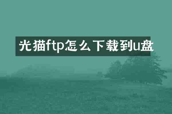 光猫ftp怎么下载到u盘