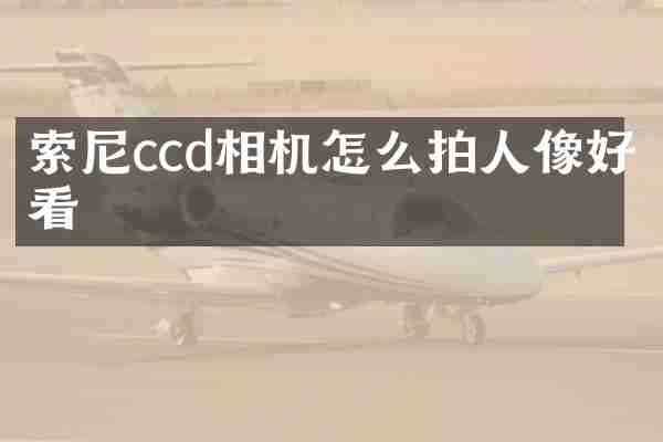 索尼ccd相机怎么拍人像好看