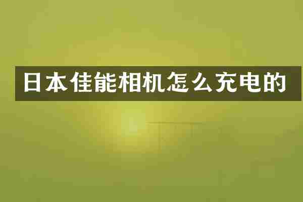 日本佳能相机怎么充电的