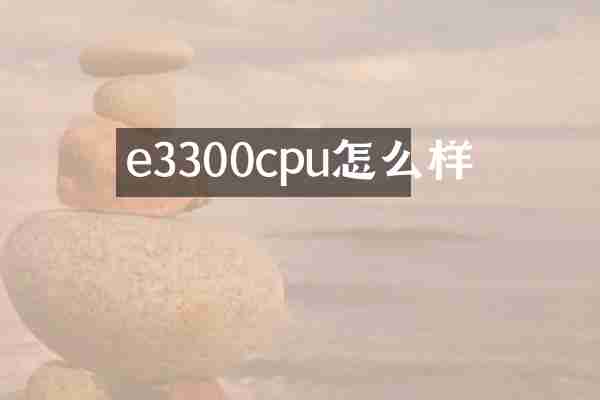 e3300cpu怎么样