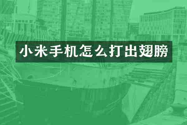小米手机怎么打出翅膀