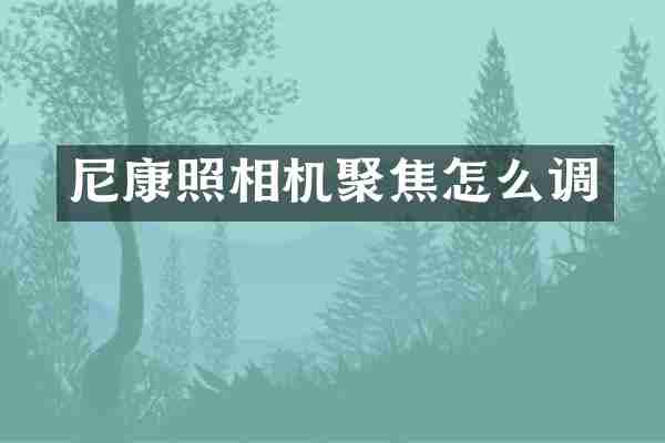 尼康照相机聚焦怎么调