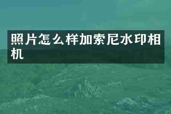 照片怎么样加索尼水印相机