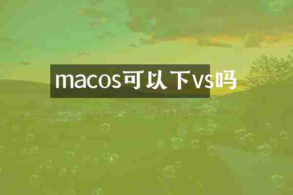 macos可以下vs吗
