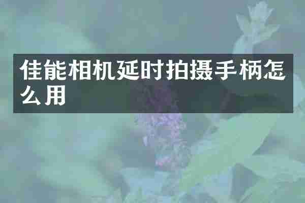 佳能相机延时拍摄手柄怎么用