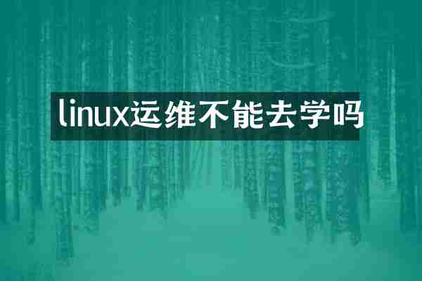 linux运维不能去学吗