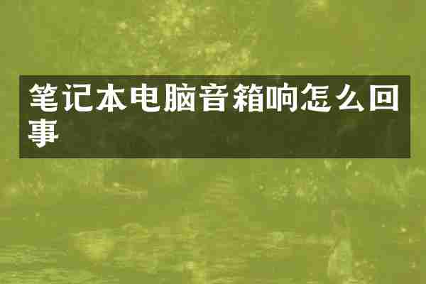 笔记本电脑音箱响怎么回事