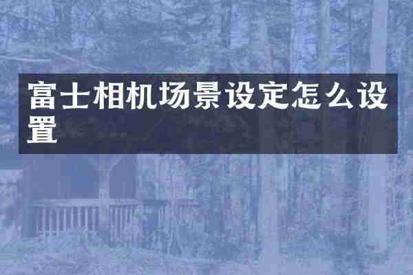 富士相机场景设定怎么设置