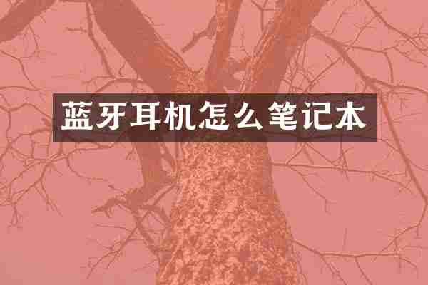 蓝牙耳机怎么笔记本