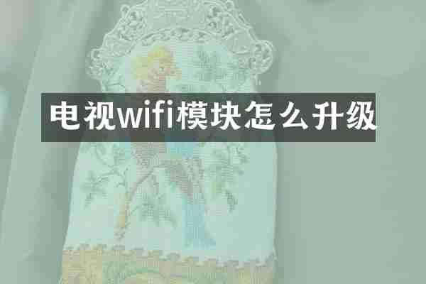 电视wifi模块怎么升级