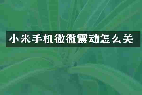 小米手机微微震动怎么关