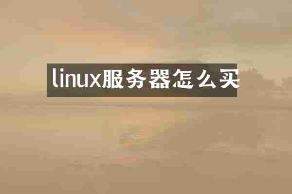linux服务器怎么买