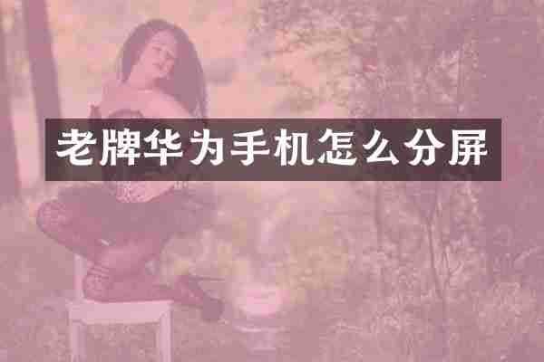 老牌华为手机怎么分屏