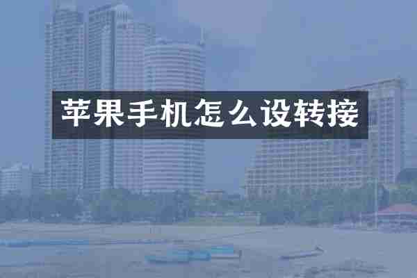 苹果手机怎么设转接