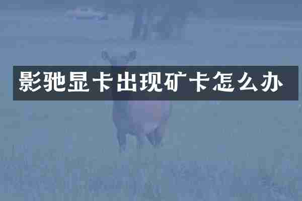 影驰显卡出现矿卡怎么办