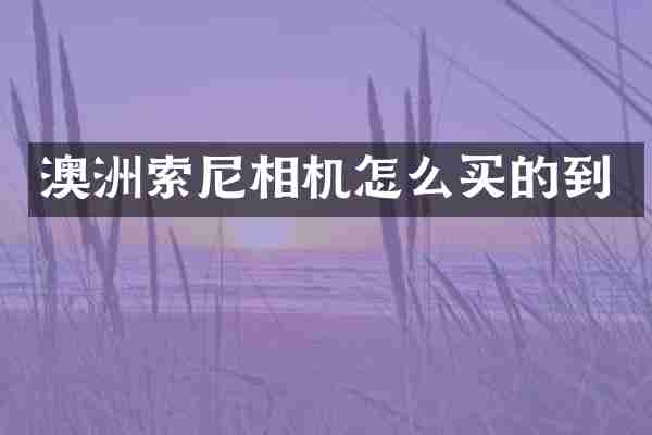 澳洲索尼相机怎么买的到