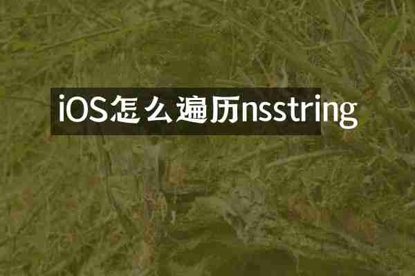 iOS怎么遍历nsstring