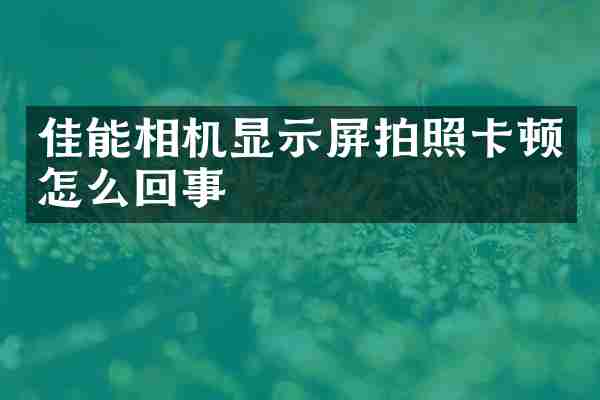 佳能相机显示屏拍照卡顿怎么回事