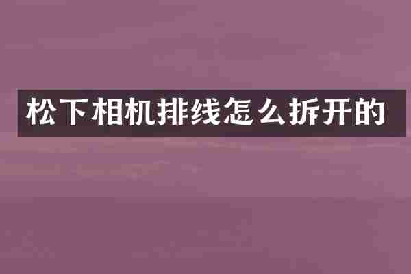 松下相机排线怎么拆开的