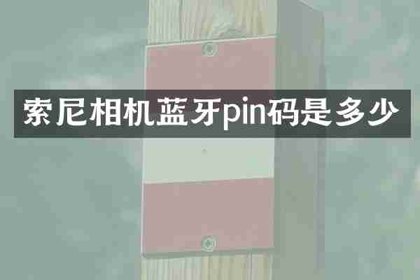 索尼相机蓝牙pin码是多少