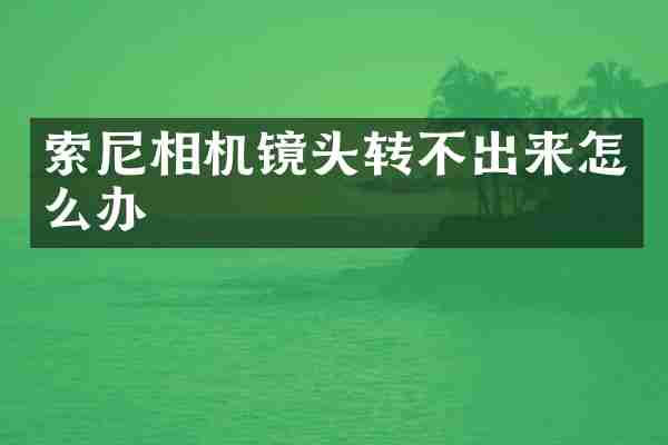 索尼相机镜头转不出来怎么办