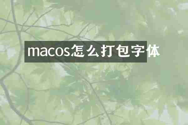 macos怎么打包字体