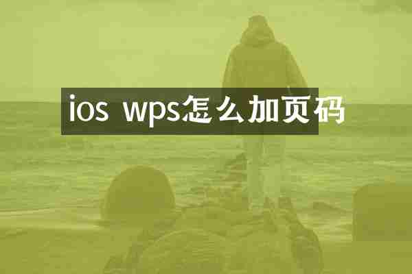 ios wps怎么加页码