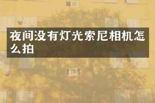 夜间没有灯光索尼相机怎么拍