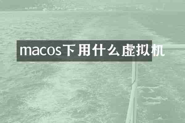 macos下用什么虚拟机