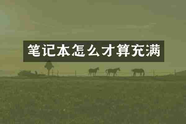 笔记本怎么才算充满