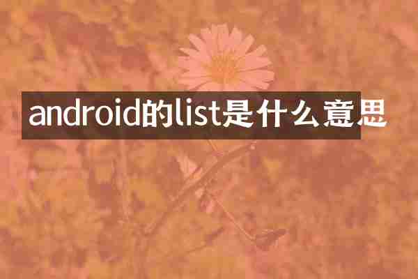 android的list是什么意思