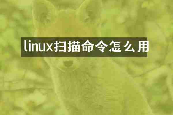 linux扫描命令怎么用