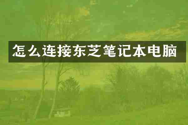 怎么连接东芝笔记本电脑