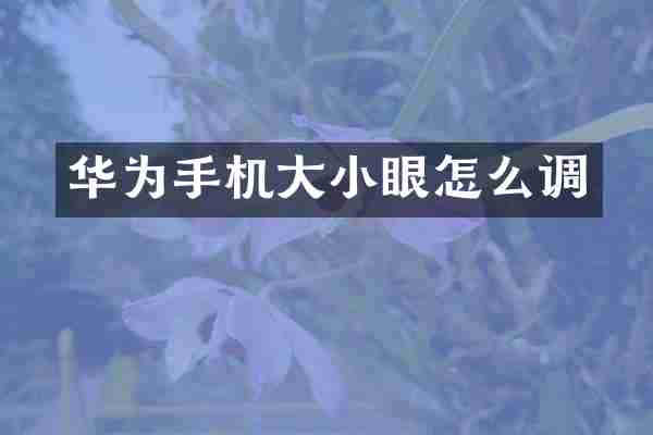 华为手机大小眼怎么调