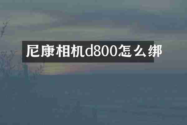 尼康相机d800怎么绑