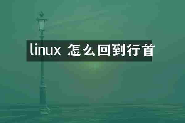 linux 怎么回到行首