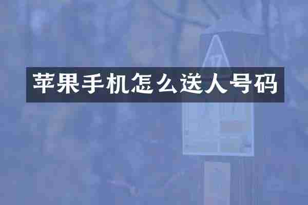 苹果手机怎么送人号码