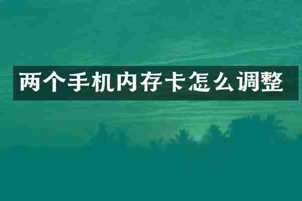 两个手机内存卡怎么调整