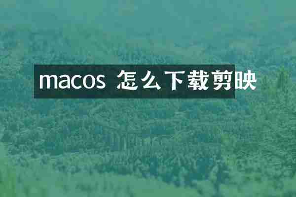macos 怎么下载剪映