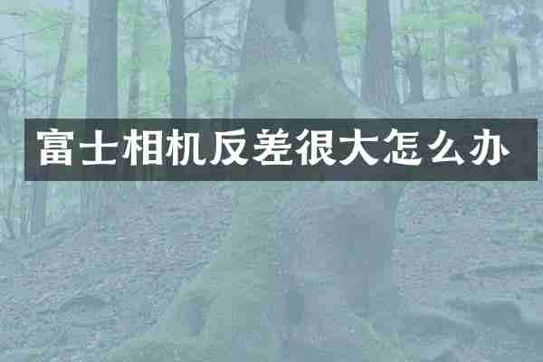 富士相机反差很大怎么办