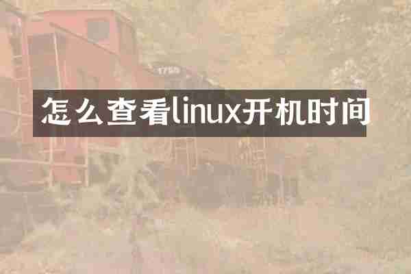 怎么查看linux开机时间