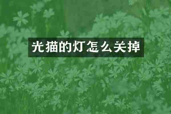 光猫的灯怎么关掉