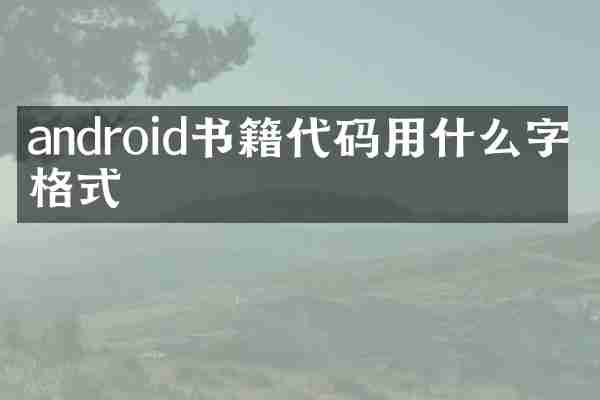 android书籍代码用什么字体格式