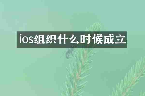 ios组织什么时候成立