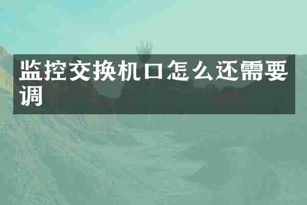 监控交换机口怎么还需要调